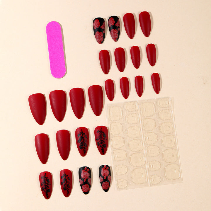 Floral Matte Acrylic Nail Set Bowlift
