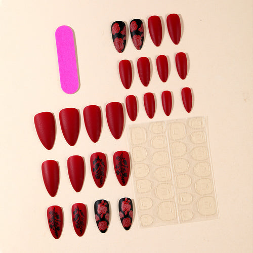 Floral Matte Acrylic Nail Set Bowlift