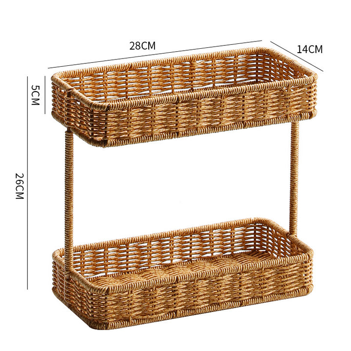 Multi-Tiered Wicker Storage Display Tray Bowlift