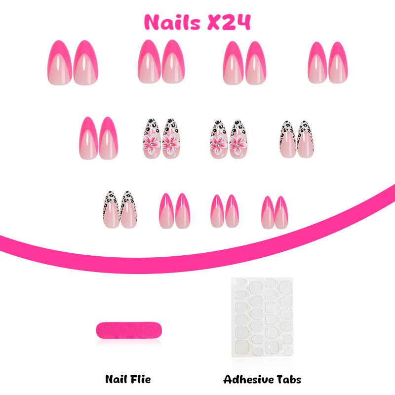 Creative nail art set with floral leopard design Bowlift