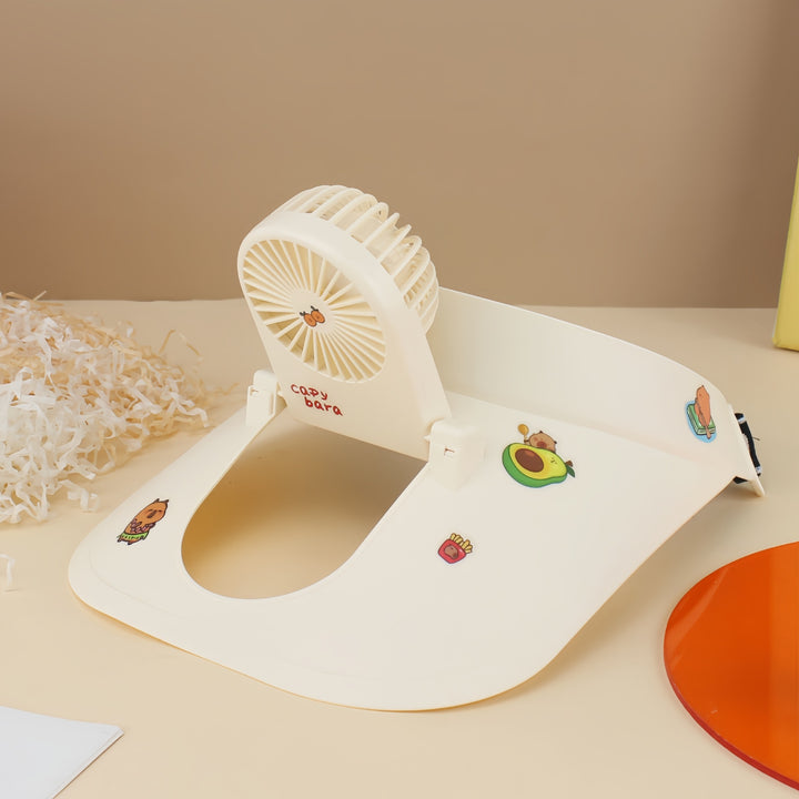 Women portable neck fan with flexible curved support Bowlift