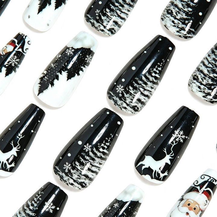 Seasonal Themed Long Press-On Nail Design Bowlift