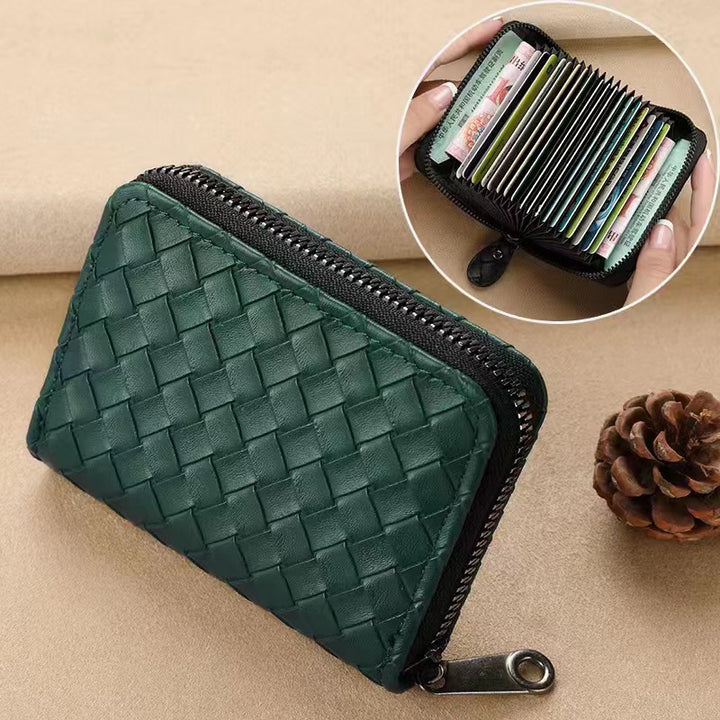 Compact Woven Zippered Card Holder Bowlift