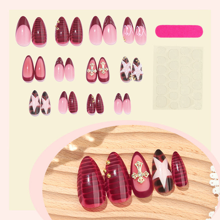 Premium Decorative Press-On Nail Set with Glamorous Accents Bowlift