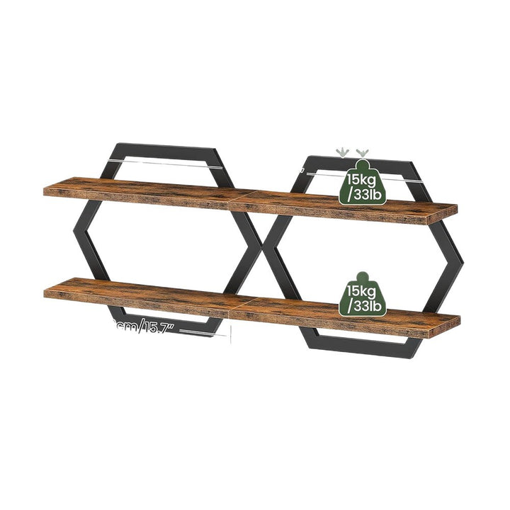 Wall shelf with modern honeycomb design Bowlift