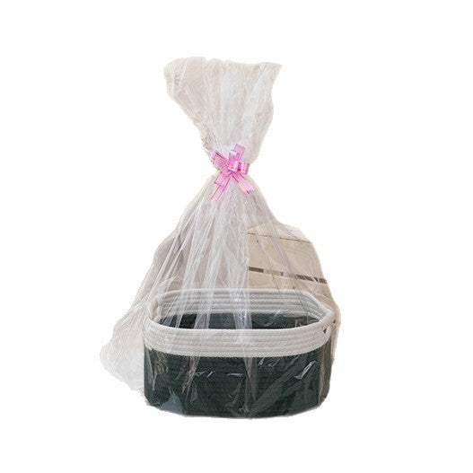Natural storage basket with ribbons Bowlift