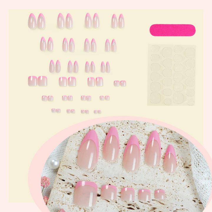 Premium Press-On Nail Set with Ombre Design Bowlift