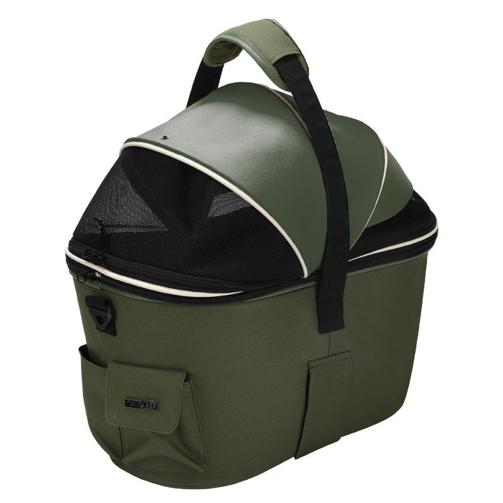 foldable insulated pet carrier bag with mesh canopy and padded handle Bowlift