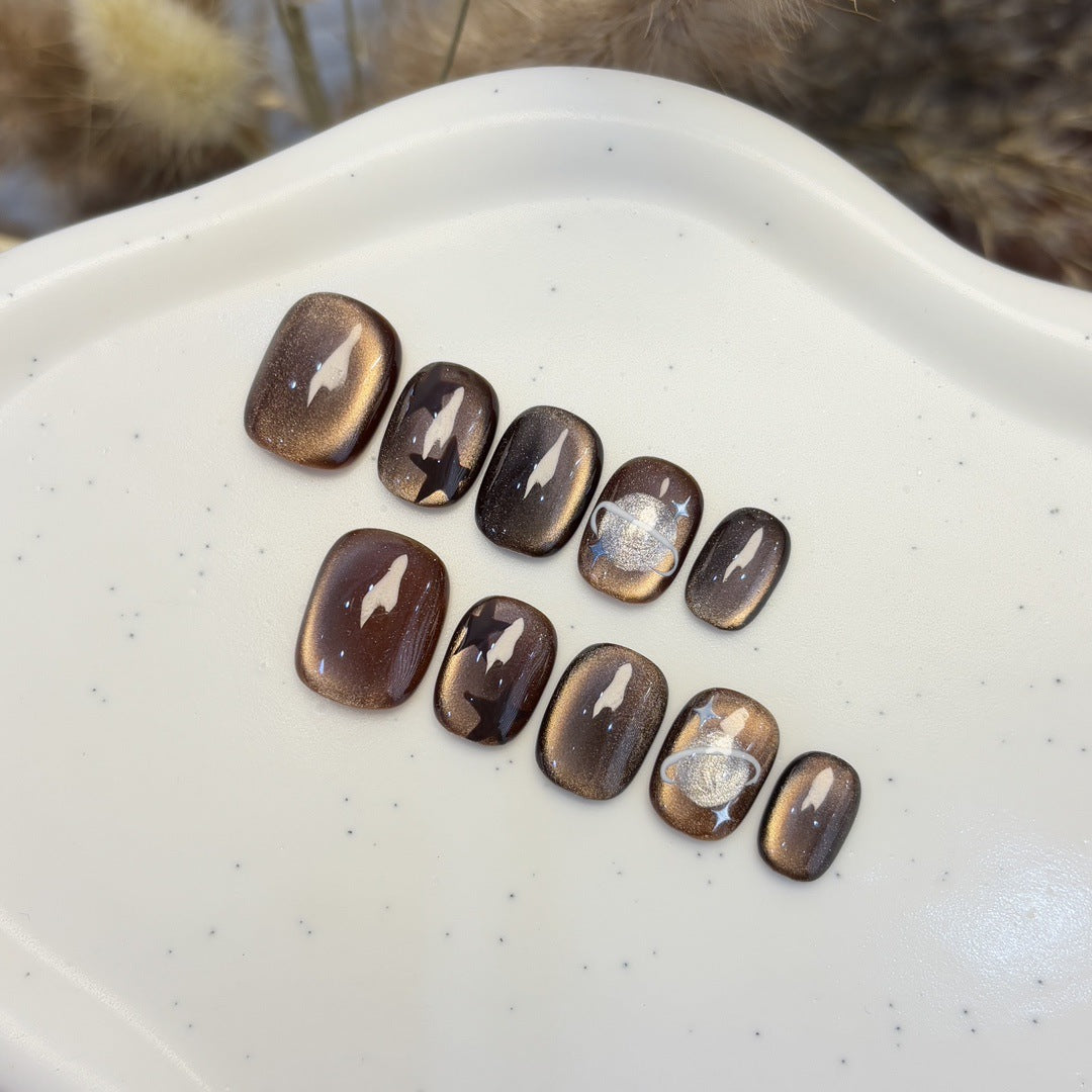 Artificial nail set with star and planet design Bowlift