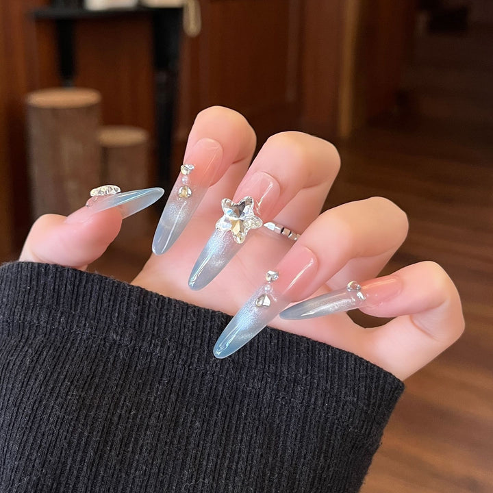 Decorative Crystal-Embellished Press-On Nail Extensions Bowlift
