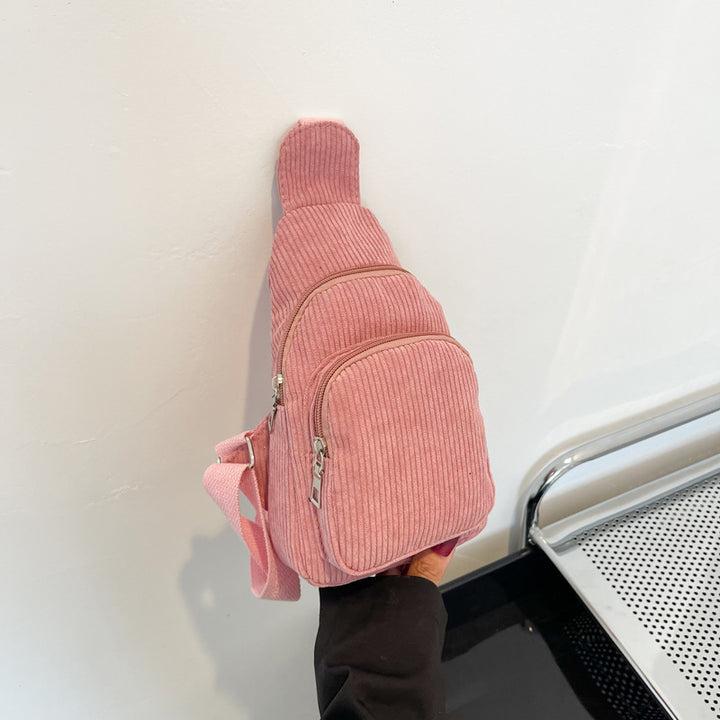 WoMulti-Compartment Corduroy Sling Bag Bowlift