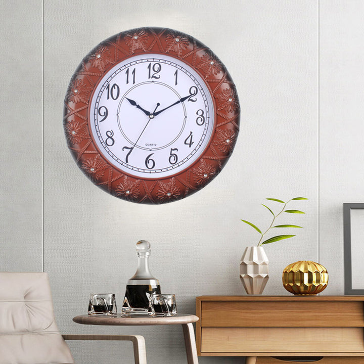 Elegant Wall Clock with Filigree Flower Design Bowlift