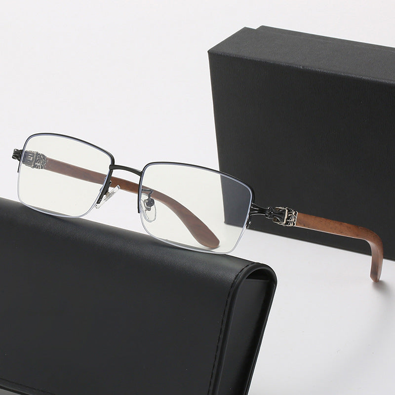 Ladies fashionable glasses with rectangular frame and high-quality wood details Bowlift