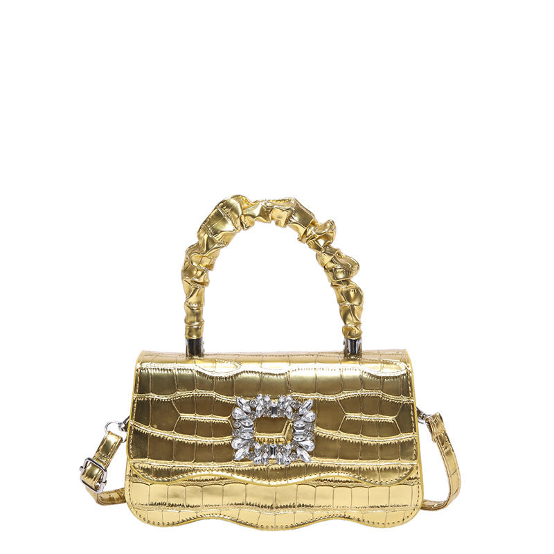 Glamorous Crocodile Texture Evening Handbag Bowlift