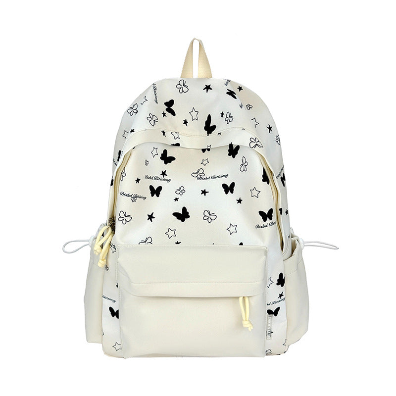 Leisure Backpack with Floral Appliqués Bowlift