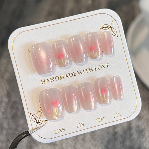 Artificial nail art with floral decorations Bowlift