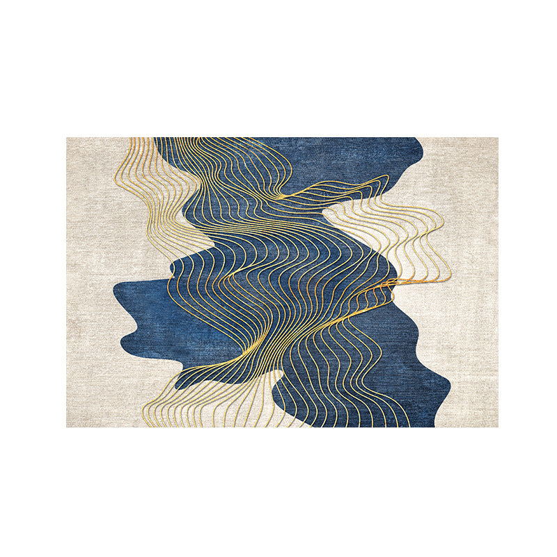 Modern Abstract Leaf Design Area Rug Bowlift