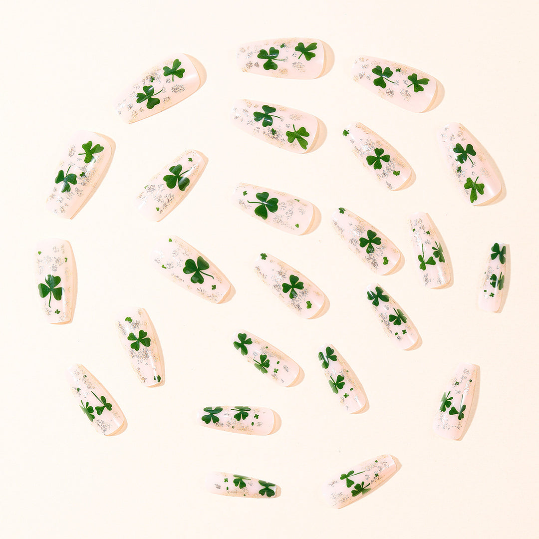 Floral Glitter Gel Nail Extensions Bowlift