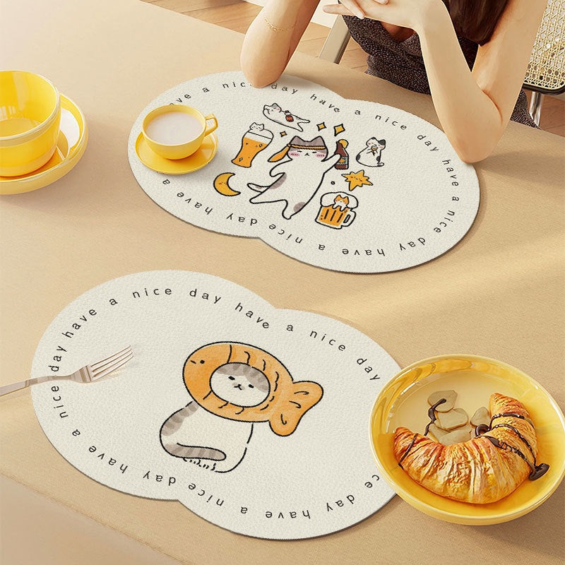 Unisex Cute Cartoon Pet-Themed Mat Bowlift