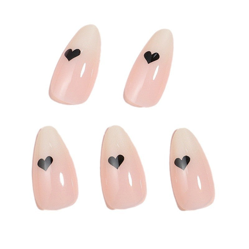 Heart-Accent Artistic Press-On Nails Bowlift