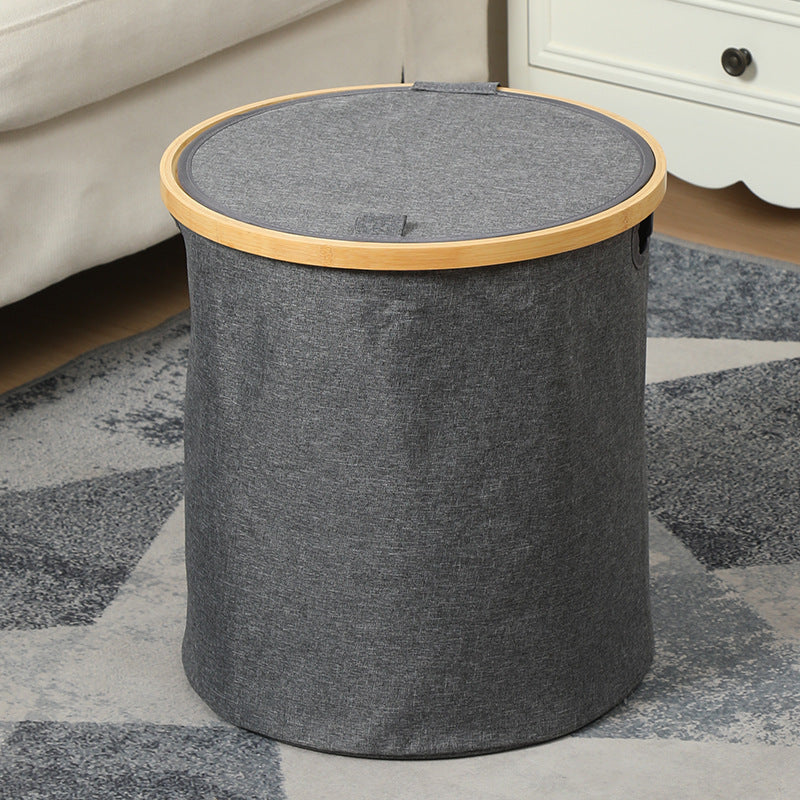 Practical laundry container with bamboo lid Bowlift