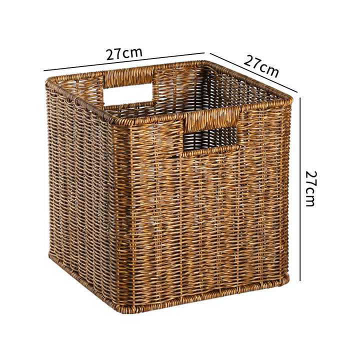 Handwoven Rustic Storage Cube Bowlift
