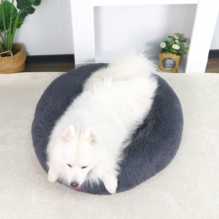 Round Luxury Plush dog bed