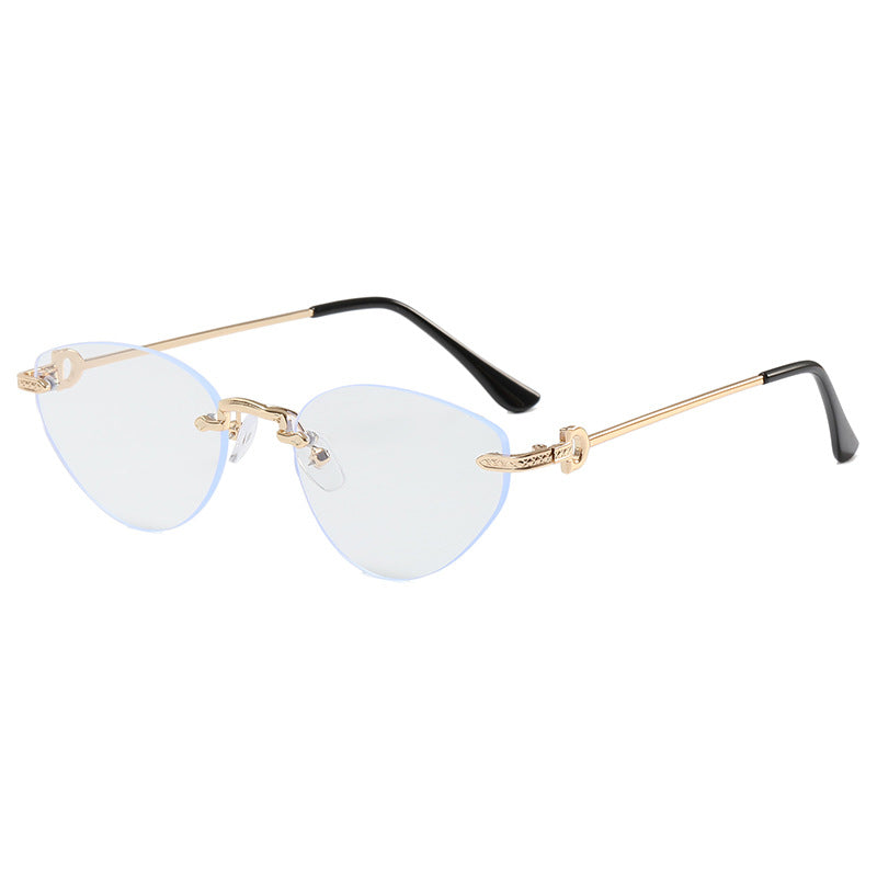 Women Futuristic Half-Frame Sunglasses Bowlift