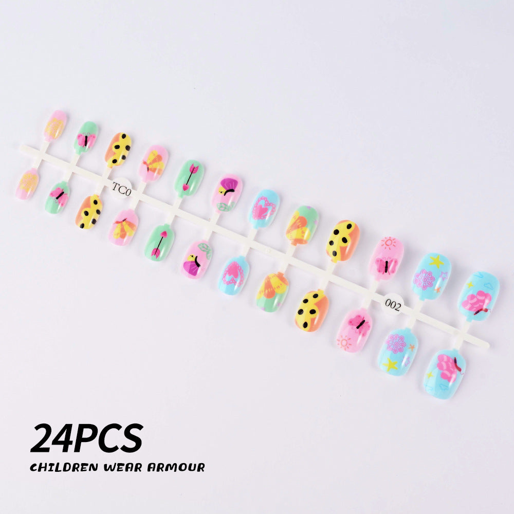 Children's Fun-Themed Press-On Nail Set Bowlift