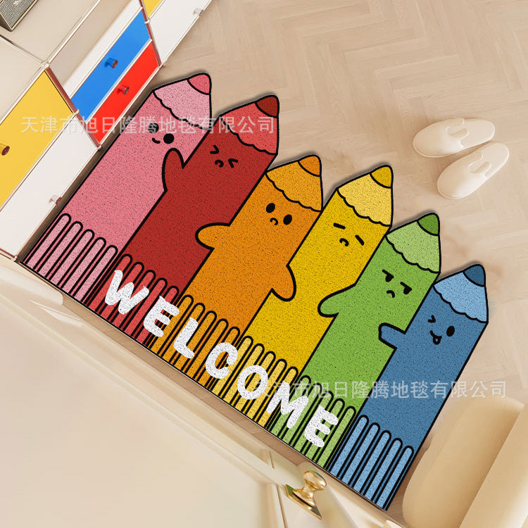 Unisex Playful Cartoon Cat-Themed Welcome Mat Bowlift