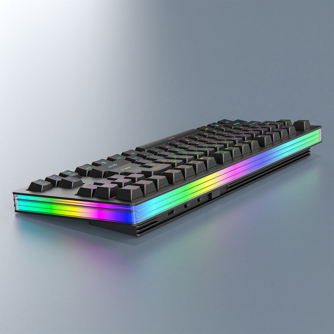 Rgb Gaming Keyboard with Mechanical Keys and Customizable Backlighting Bowlift