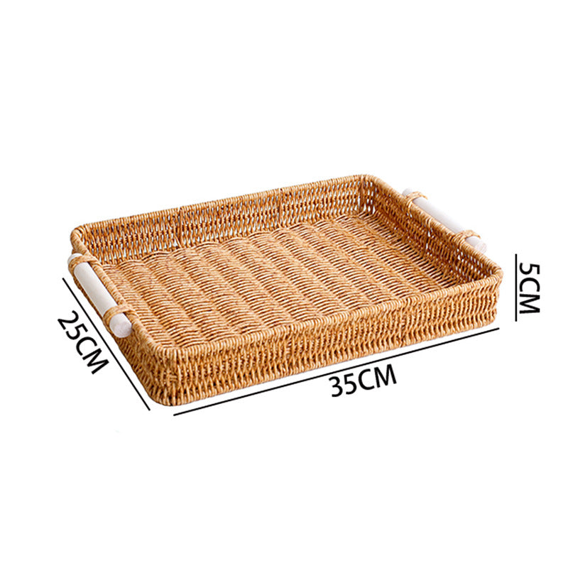 Women's Rectangular Basket with Integrated Handles Bowlift