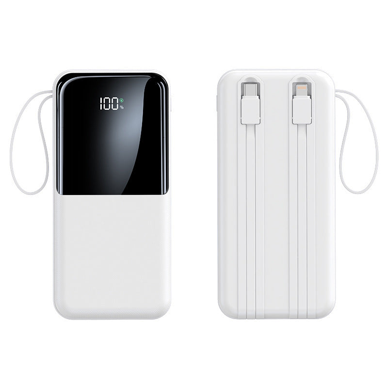 Portable power bank with integrated charging cable and LCD display Bowlift