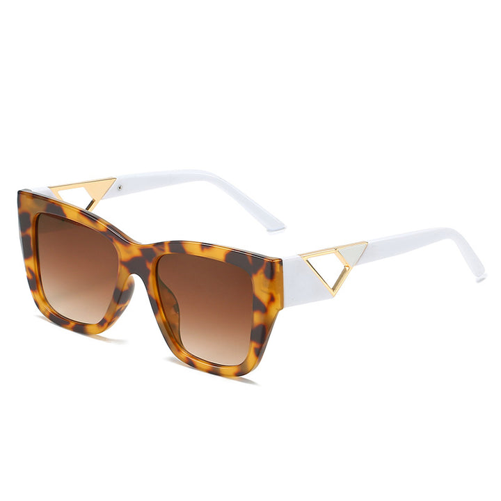 Women's Oversized Sunglasses with Modern Geometric Design and Elegant Metal Accent Bowlift