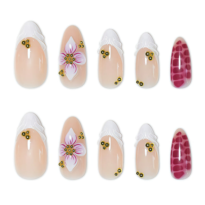 Floral Accent Nail Art Extensions Bowlift