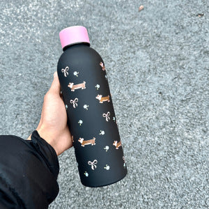 Ladies Insulated Bottle with Playful Dog Motif Bowlift