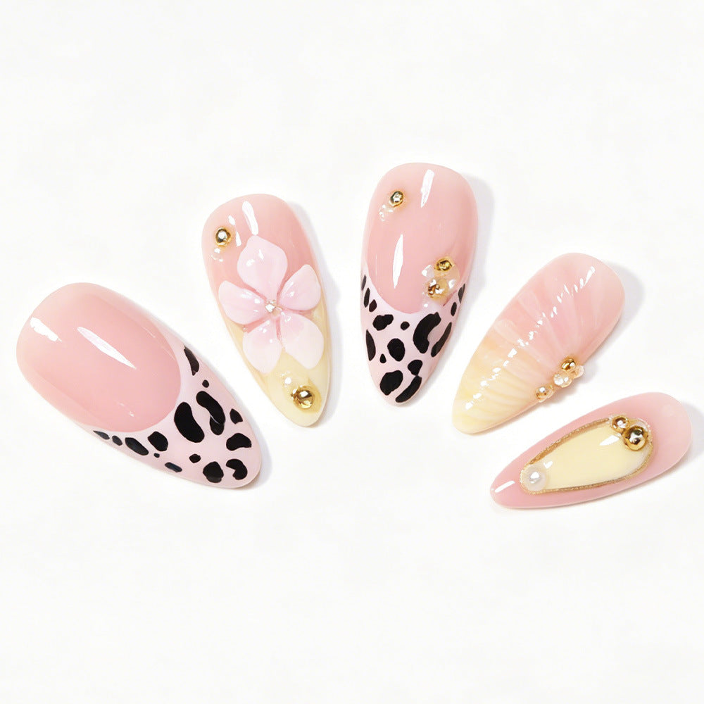 Decorative Stiletto Nail Art Tips with Floral Accents Bowlift
