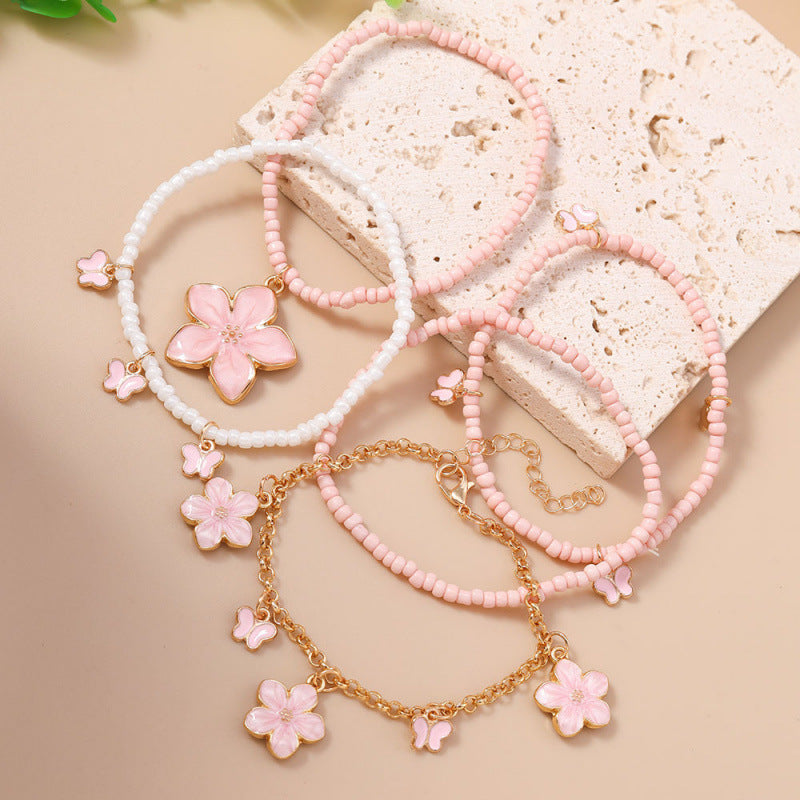 Floral Charm Bracelet Set Bowlift