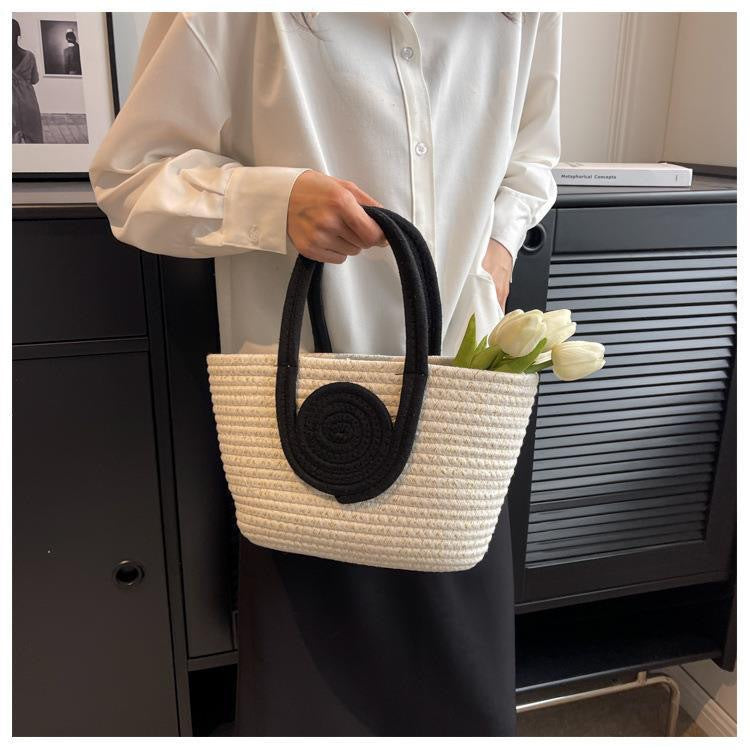 Handmade basket bag with innovative handle Bowlift