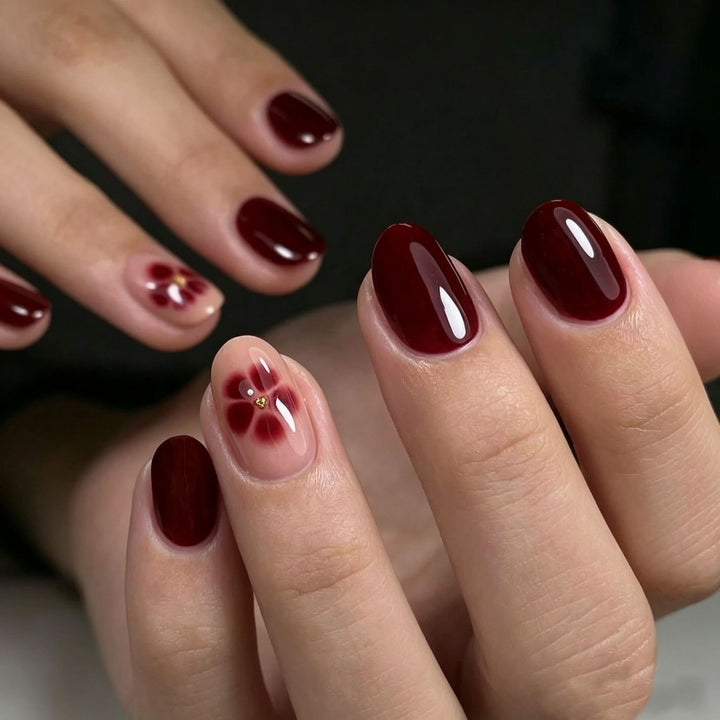 Elegant Press-On Nail Tips with Decorative Bow Bowlift