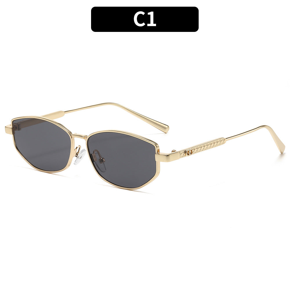 Stylish Hexagonal Metal Frame Sunglasses