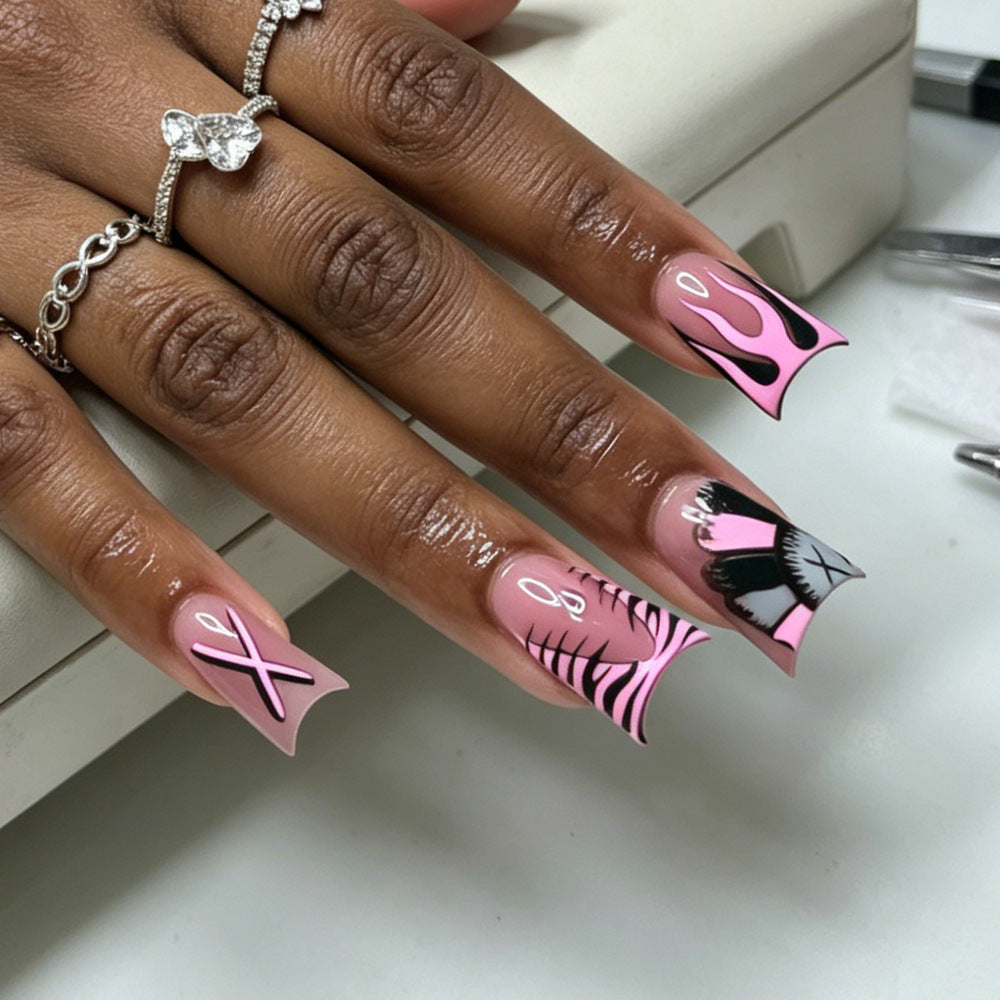 Artistic Long Nail Design Tips with Unique Patterns Bowlift