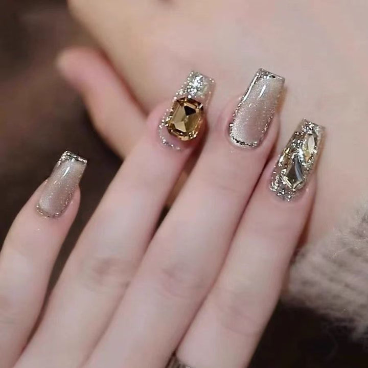 Luxury Crystal-Embellished Press-On Nails Bowlift