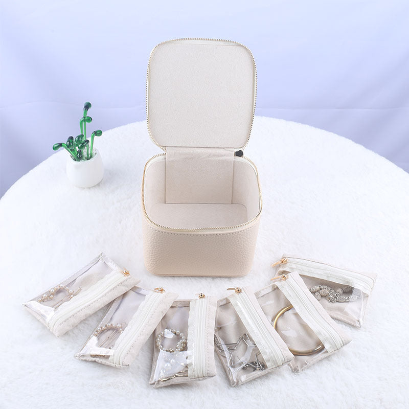 Cosmetic organizer handbag with transparent compartments Bowlift