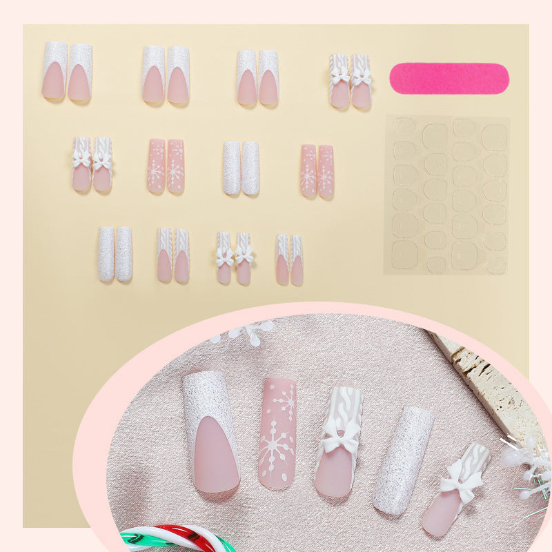 Artificial nail set with luxurious glitter and floral accents Bowlift
