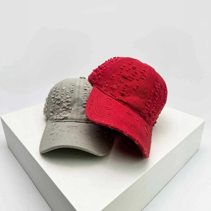 Women's Distressed Textured Baseball Cap Bowlift