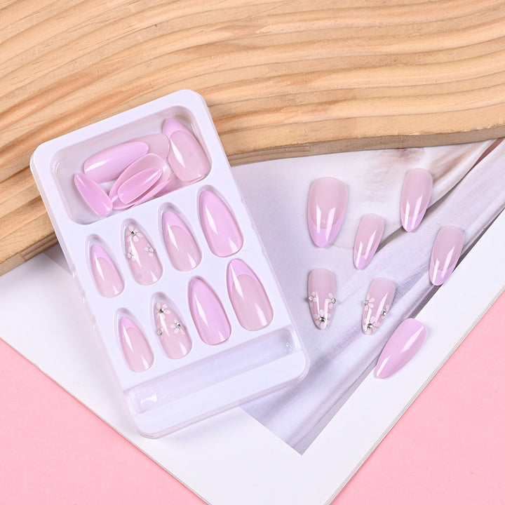 Decorative Floral Press-On Nails Bowlift