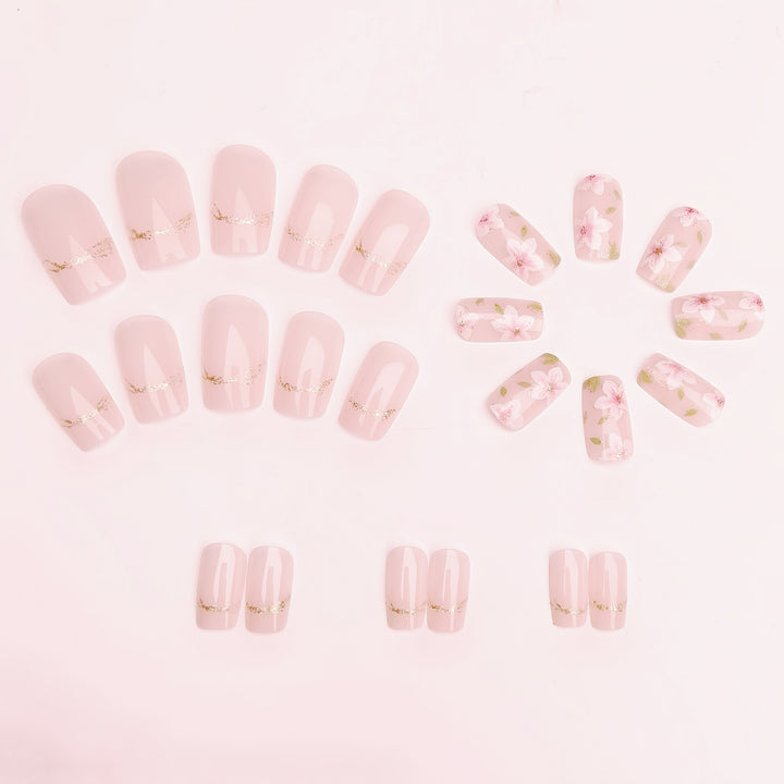 Artificial nails with delicate floral accents Bowlift
