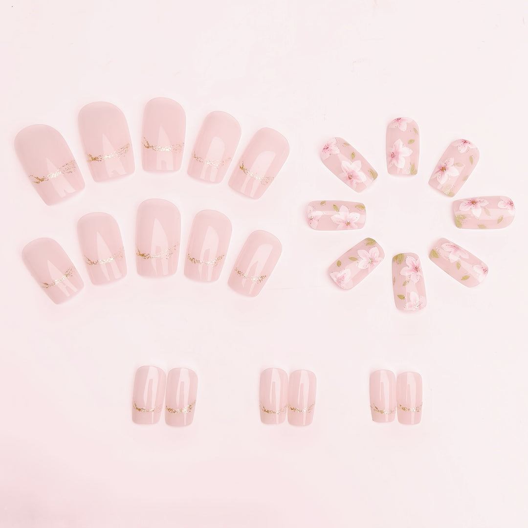Floral Art Acrylic Nail Design Bowlift