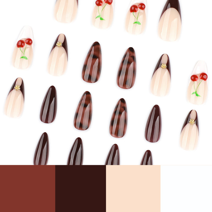 Artificial nail art with cherry blossom design Bowlift